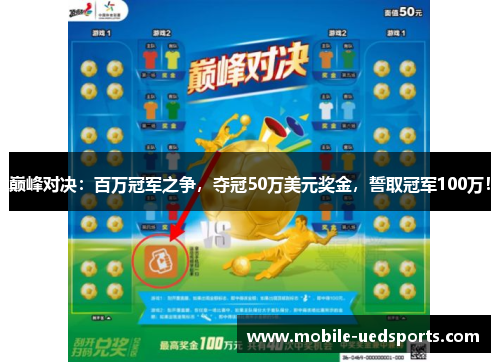 巅峰对决：百万冠军之争，夺冠50万美元奖金，誓取冠军100万！